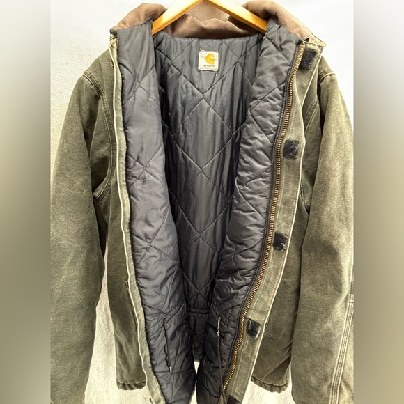 Vintage Carhartt Men's Sandstone Black Quilt Lined Gray Jacket Size XL - Picture 2 of 11